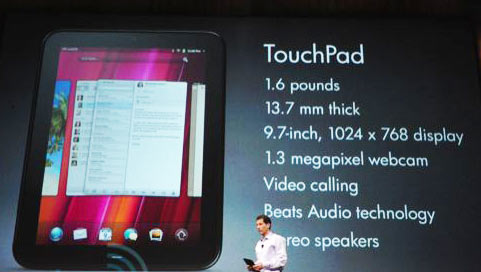 hp touchpad specs. HP TouchPad Full Specs: