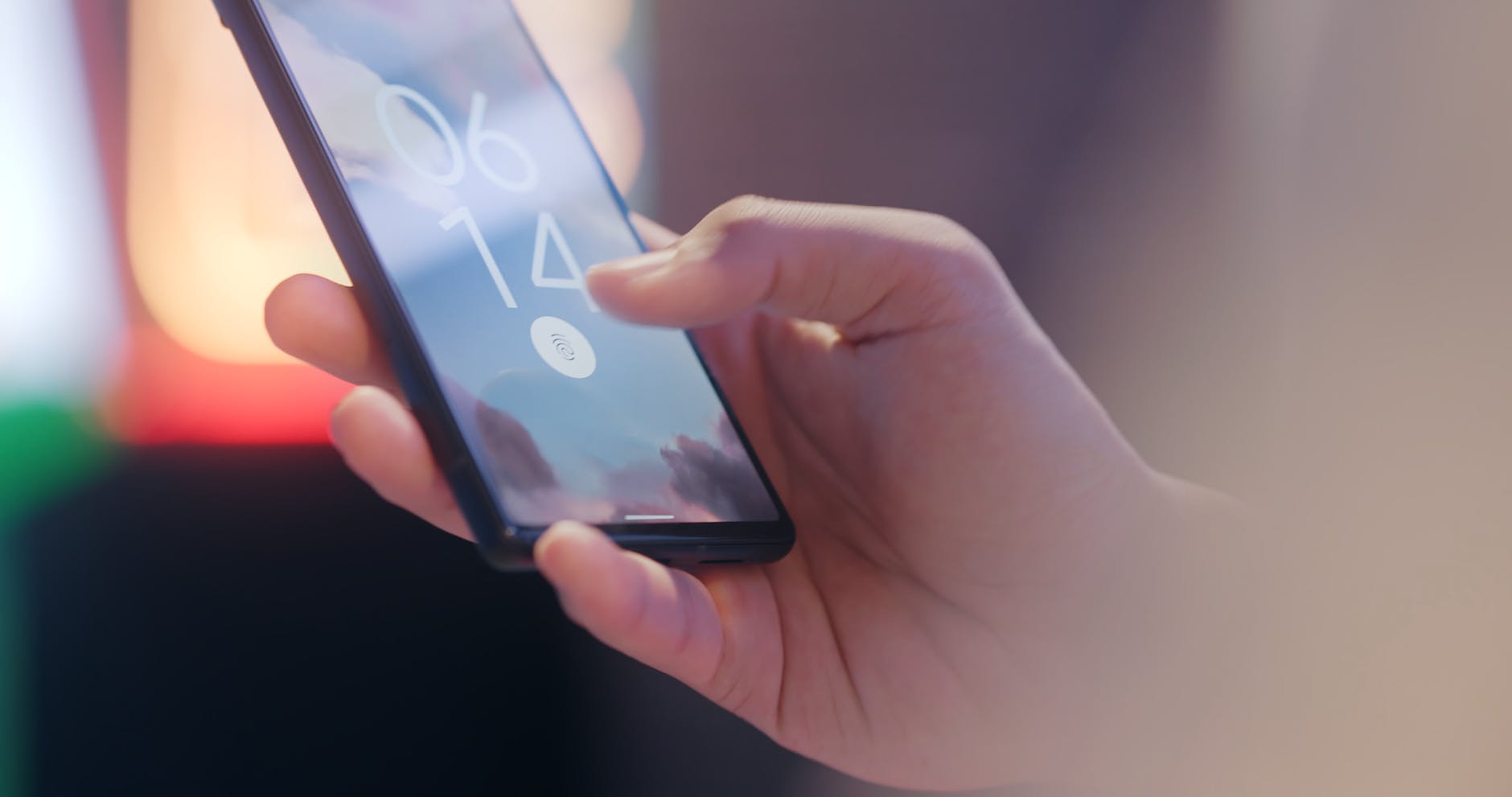 a person holding a mobile phone